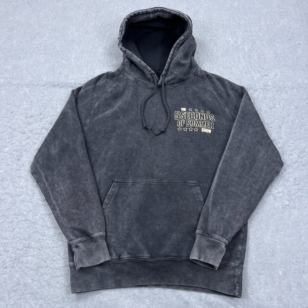 5 Seconds Of Summer Hoodie Medium Charcoal Wash World Tour‎ 2023 5SOS Sweatshirt
